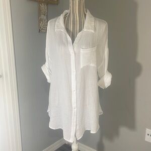 Shade & Shore White Cotton Beach Top